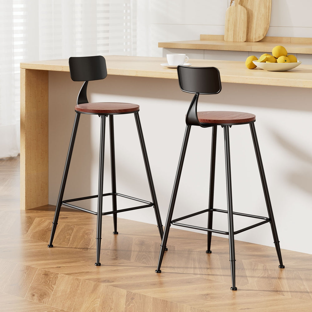 2x Bar Stools Vintage Metal Chairs – product image 1