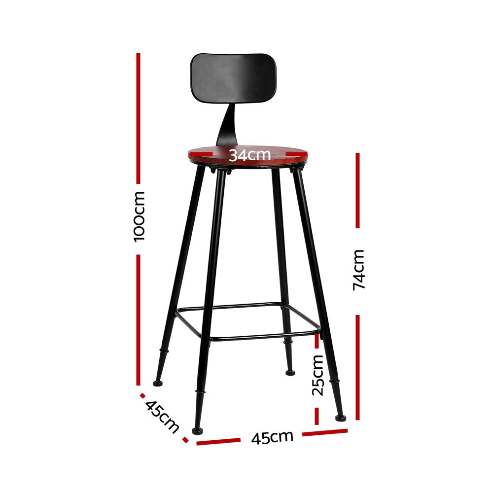 2x Bar Stools Vintage Metal Chairs – product image 2