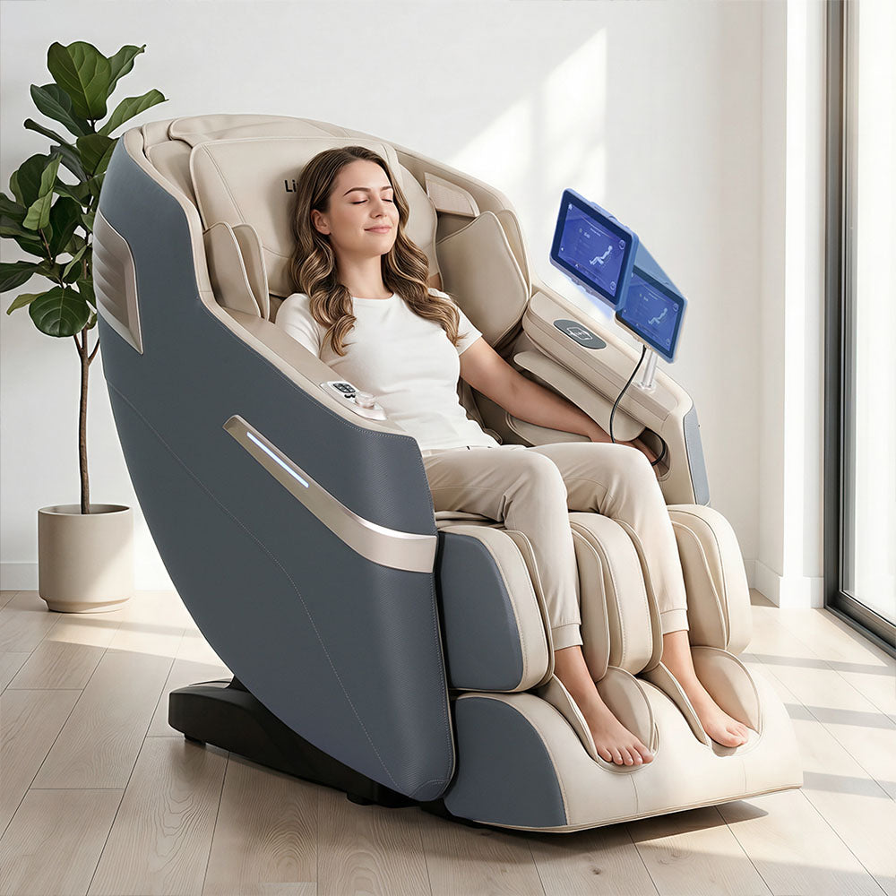 Livemor 4D Massage Chair Recliner SL Track Full Body Zero Gravity Massager Heated AI Body Scan SINA