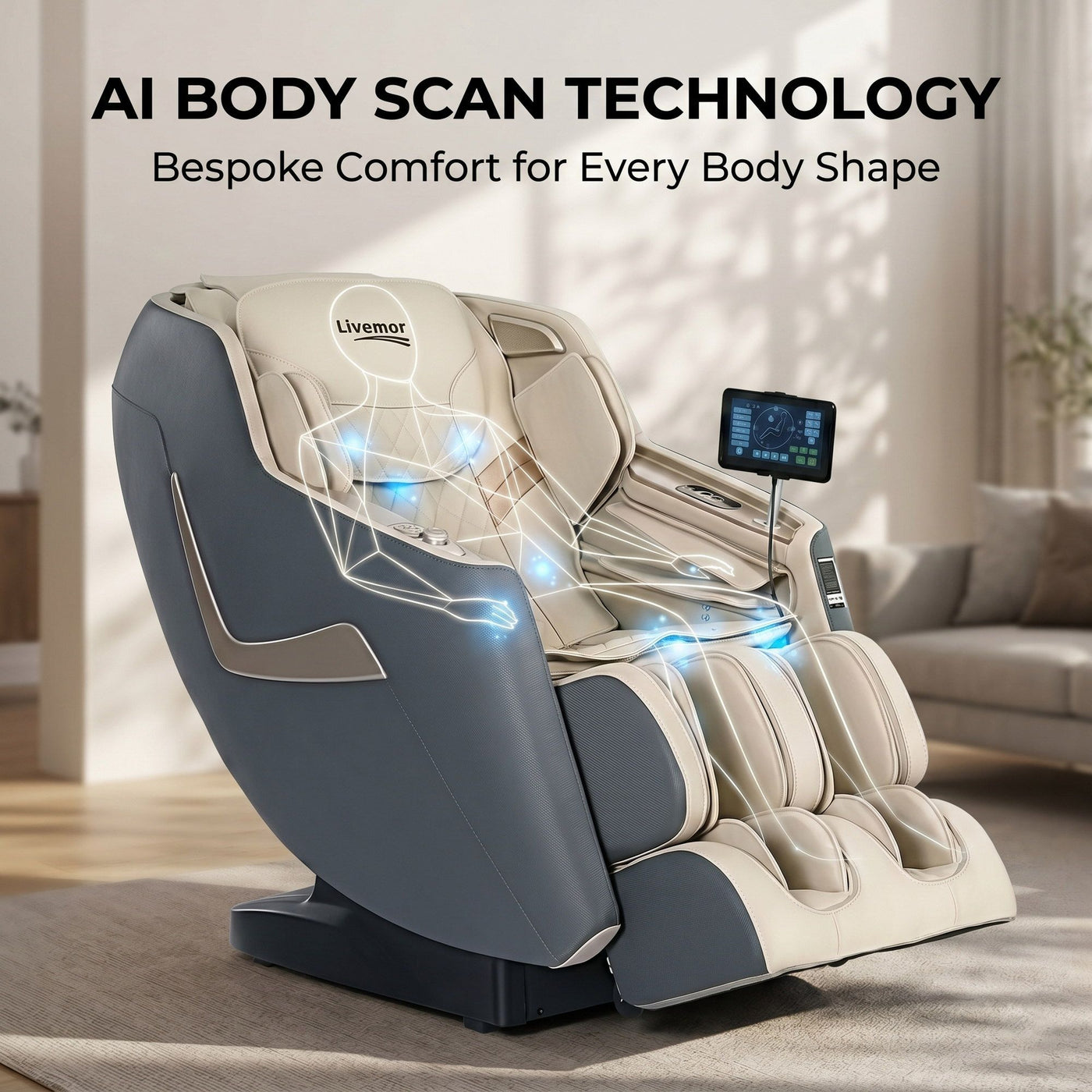 Livemor Massage Chair Electric Recliner Home Massager 3D Opal