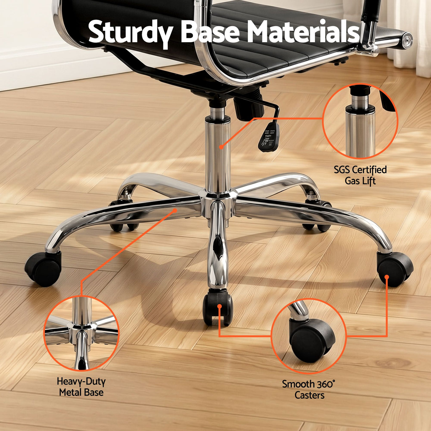Artiss Office Chair Conference Chairs PU Leather Mid Back Black