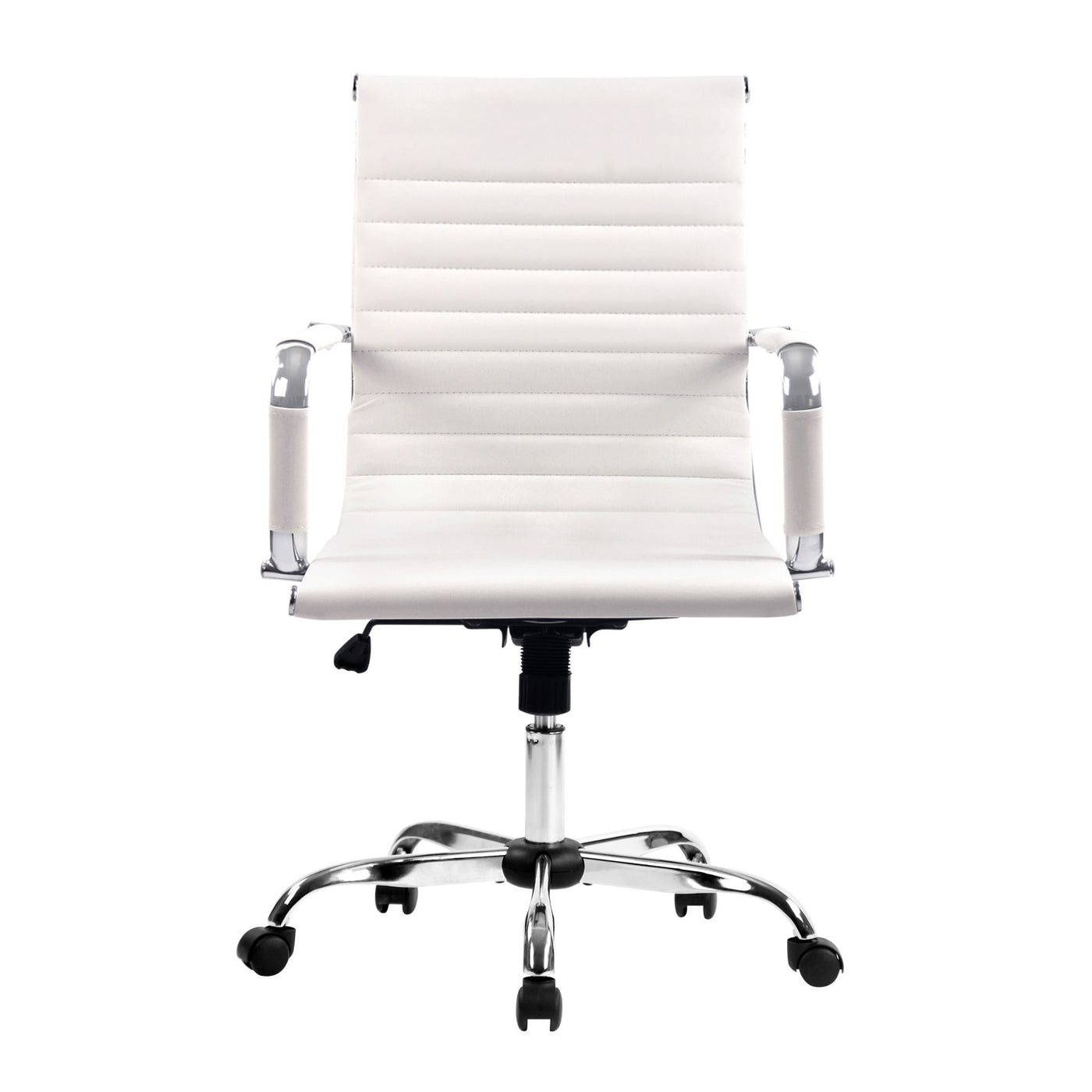 Artiss Office Chair Conference Chairs PU Leather Mid Back White