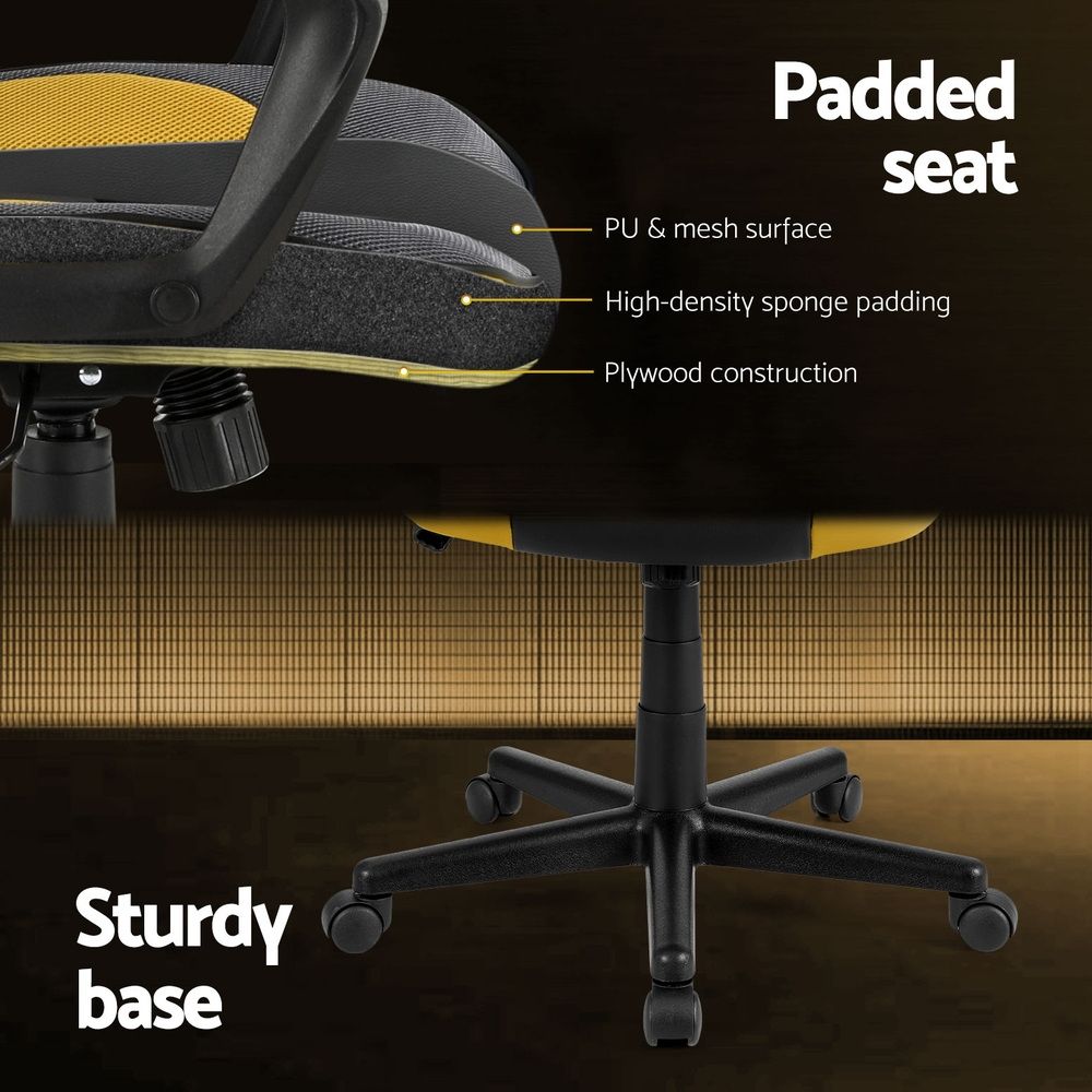 Artiss Gaming Office Chair Computer Executive Racing Chairs High Back Yellow
