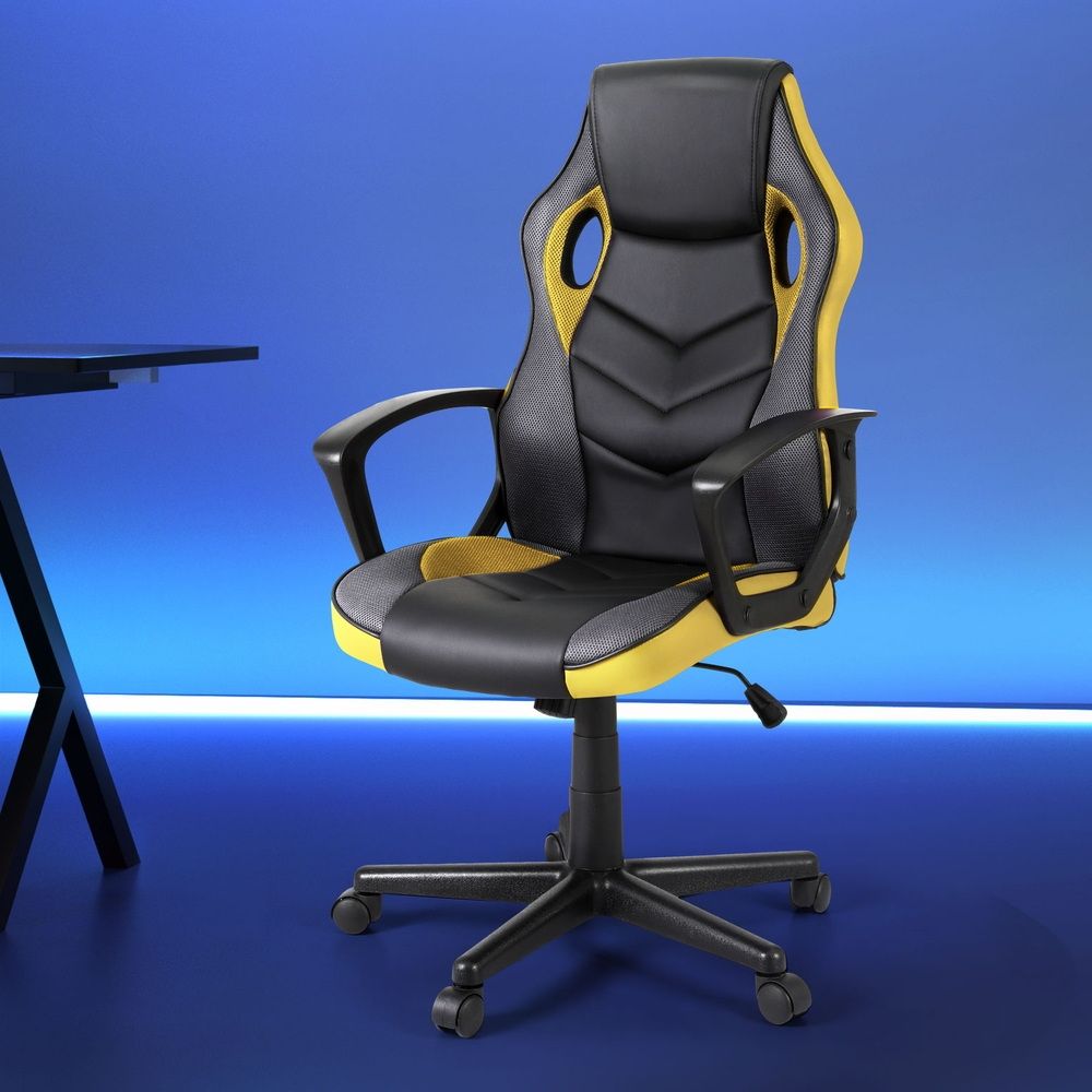 Artiss Gaming Office Chair Computer Executive Racing Chairs High Back Yellow