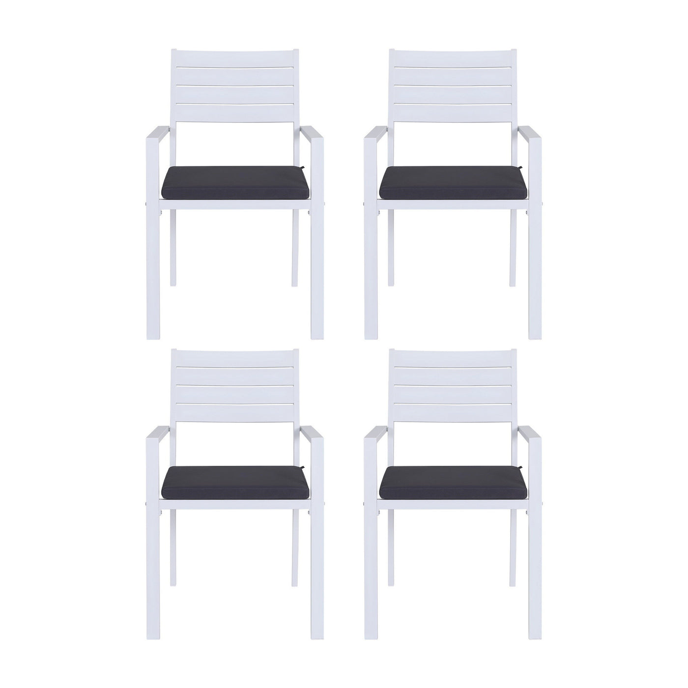 Gardeon 4PC Outdoor Dining Chairs Stackable Aluminum Lounge Chair Patio Furniture