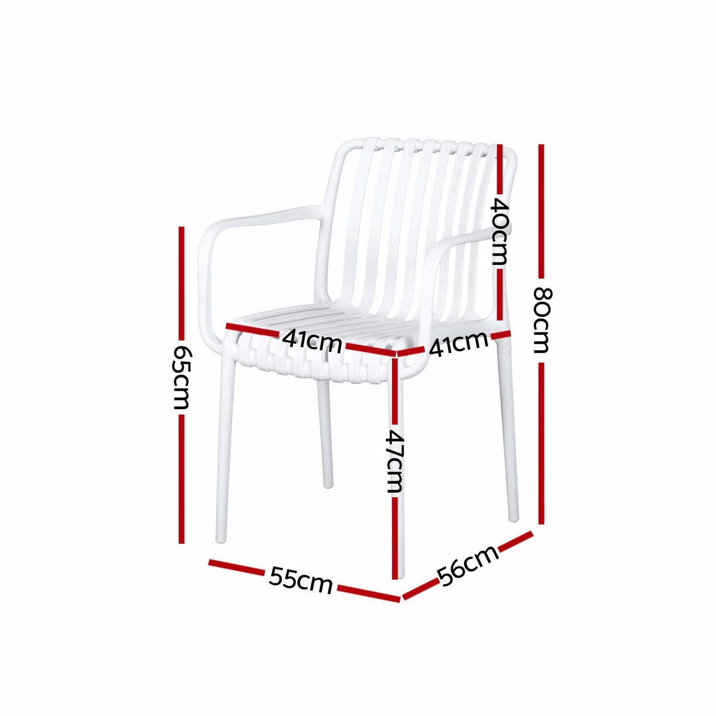 Gardeon 4PC Outdoor Dining Chairs Patio Furniture PP Stackable Chair Garden White