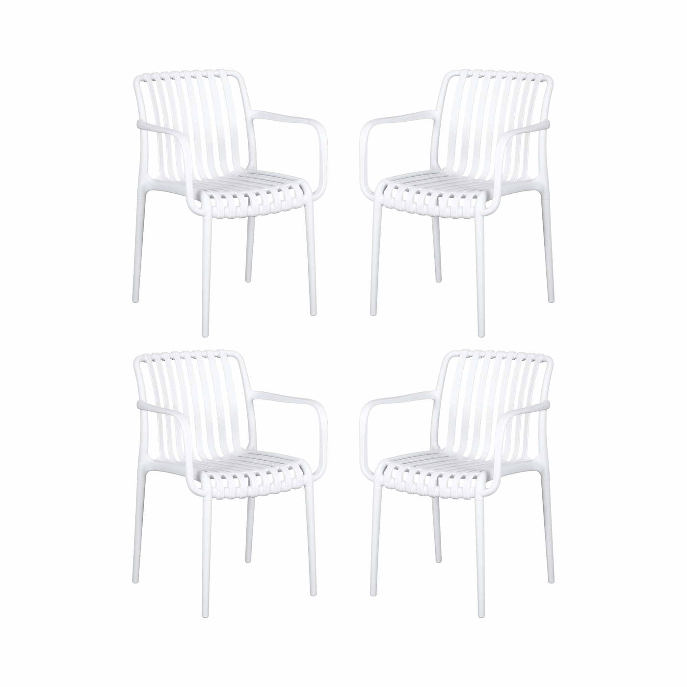 Gardeon 4PC Outdoor Dining Chairs Patio Furniture PP Stackable Chair Garden White