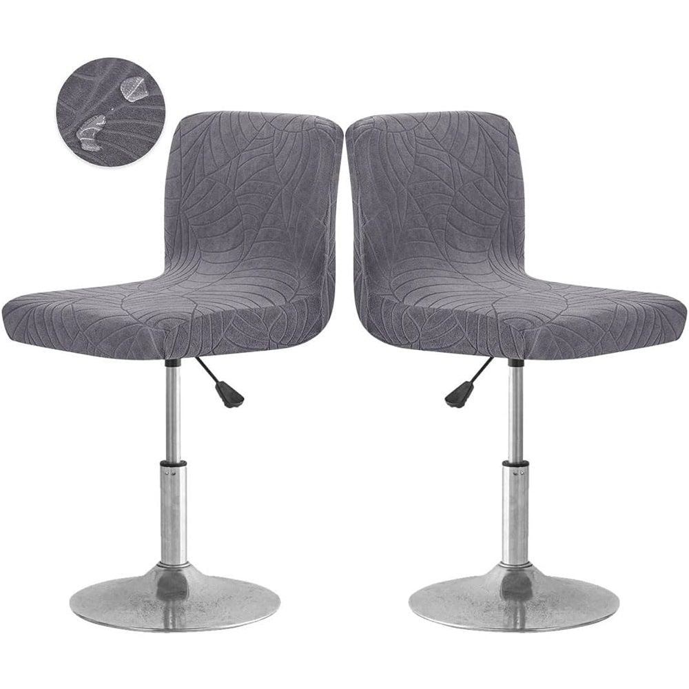2 Pack Bar Stool Cover with Back Waterproof Counter Height Bar Stool Slipcovers Stretch Swivel Barstools Slipcovers Pub Counter Chairs Covers for Kitchen Island Home Bar Dark Gray