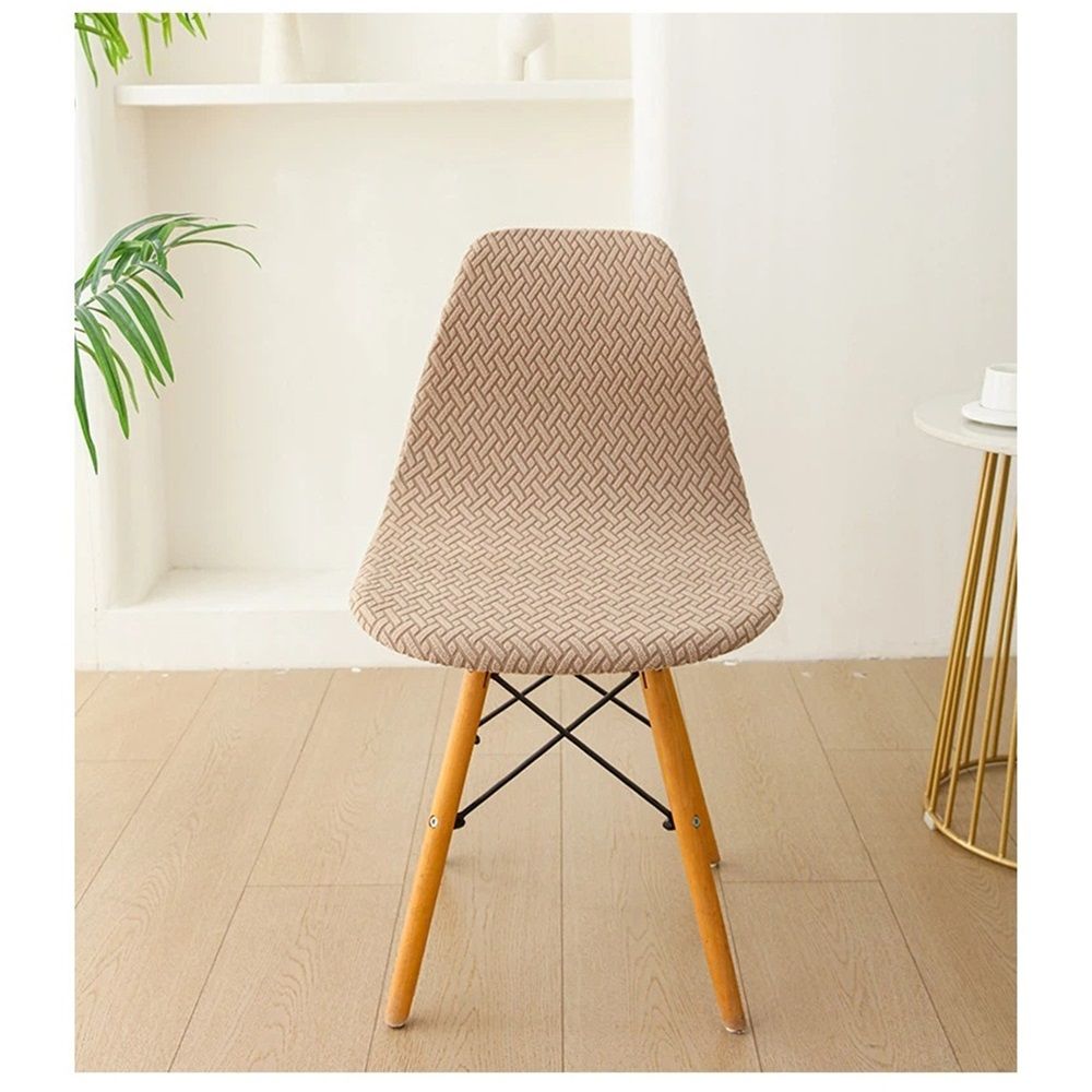 Shell ChairCovers,Jacquard Dining Room Chair SlipcoverSet of 2 Mid Century Modern Dining ChairCovers Stretchable Slipcovers for Kitchen,Office and Living Room