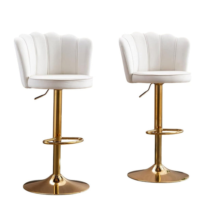 Swivel Bar Stools Bar Height Set of 2 Adjustable Upholstered Counter Barstool Velvet Bar Chairs with – product image 1