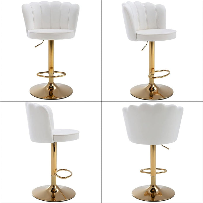 Swivel Bar Stools Bar Height Set of 2 Adjustable Upholstered Counter Barstool Velvet Bar Chairs with – product image 3