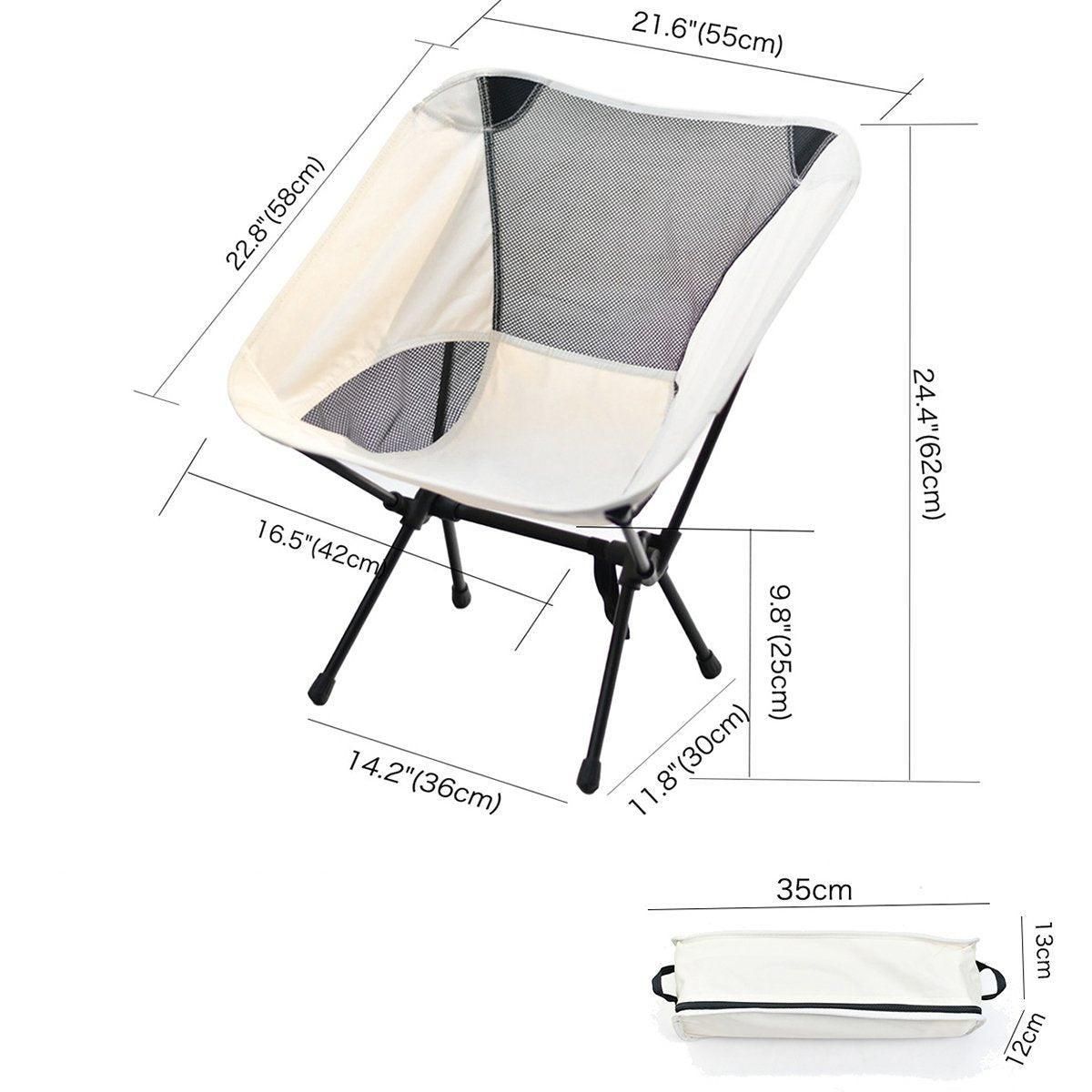 Outdoor Portable Lightweight Folding Camping Chair High Back Fishing Chair - Grey