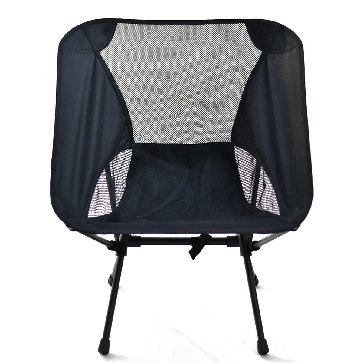 Outdoor Portable Lightweight Folding Camping Chair High Back Fishing Chair - White