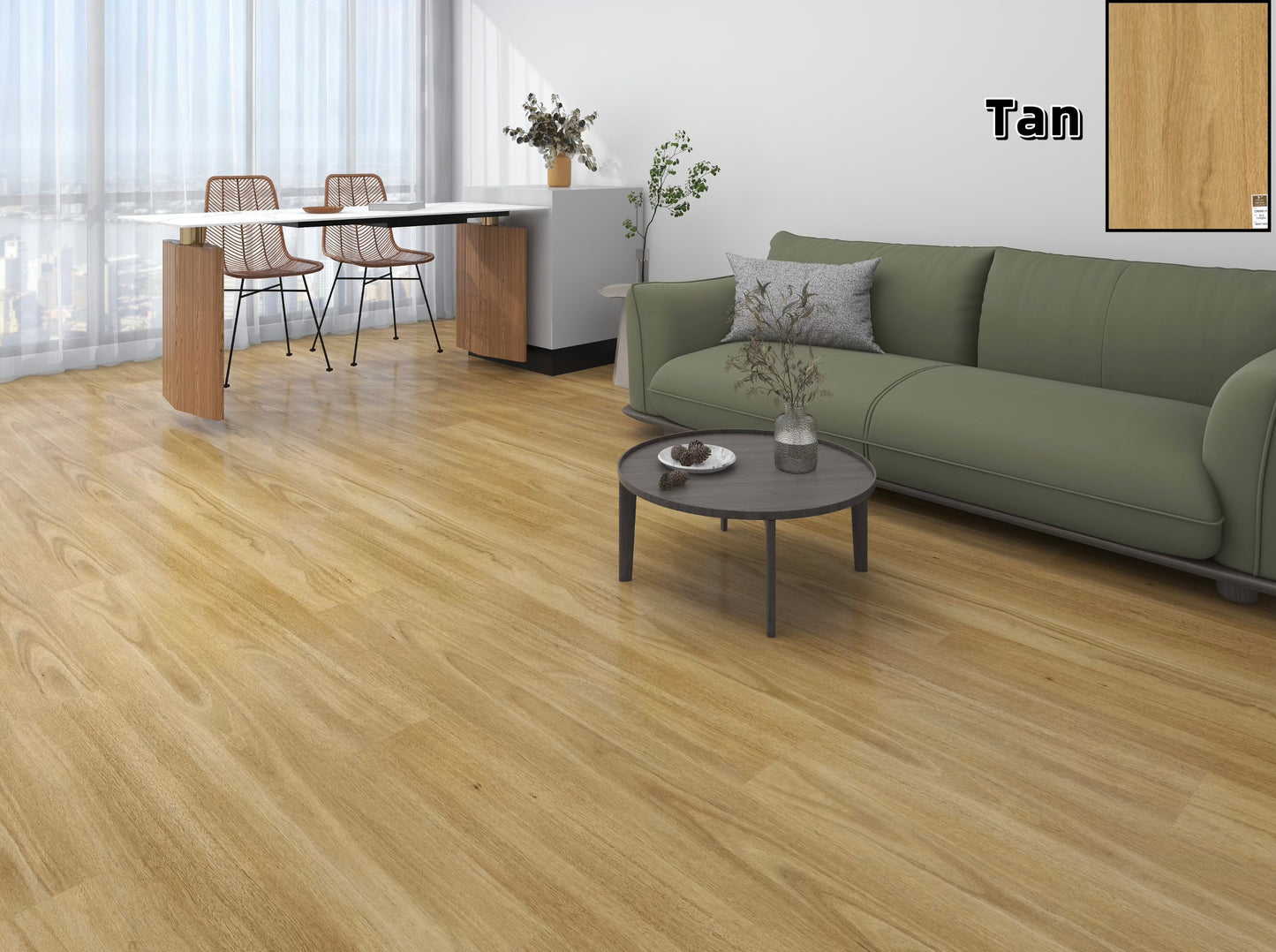 Tan Wooden Floor Board (Free Installation)