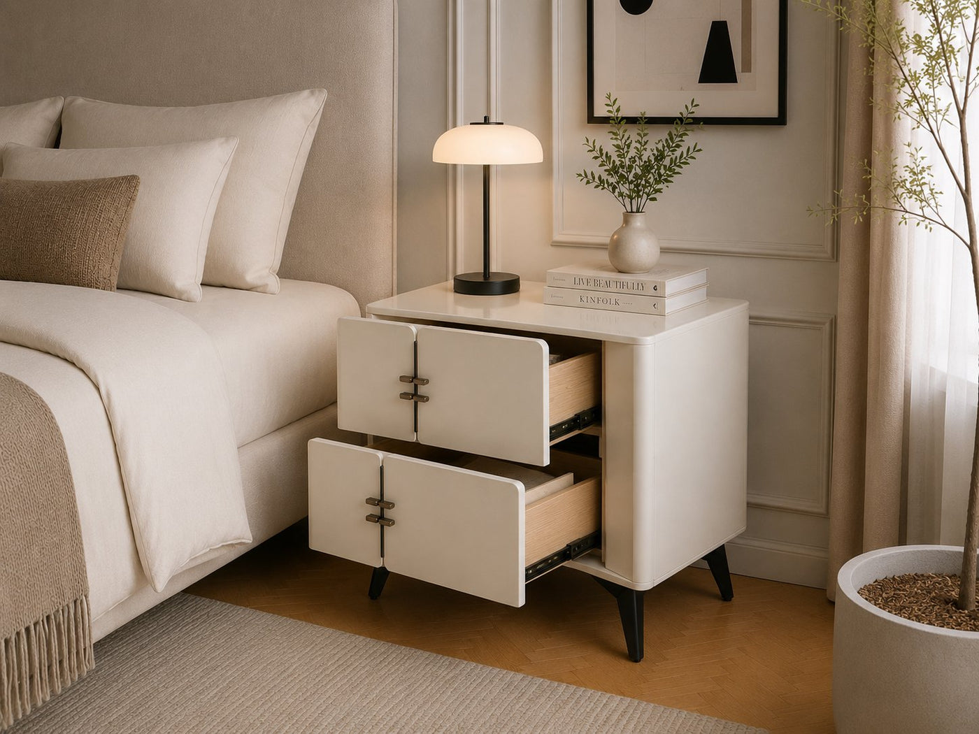 Milan Grey Bedside Table