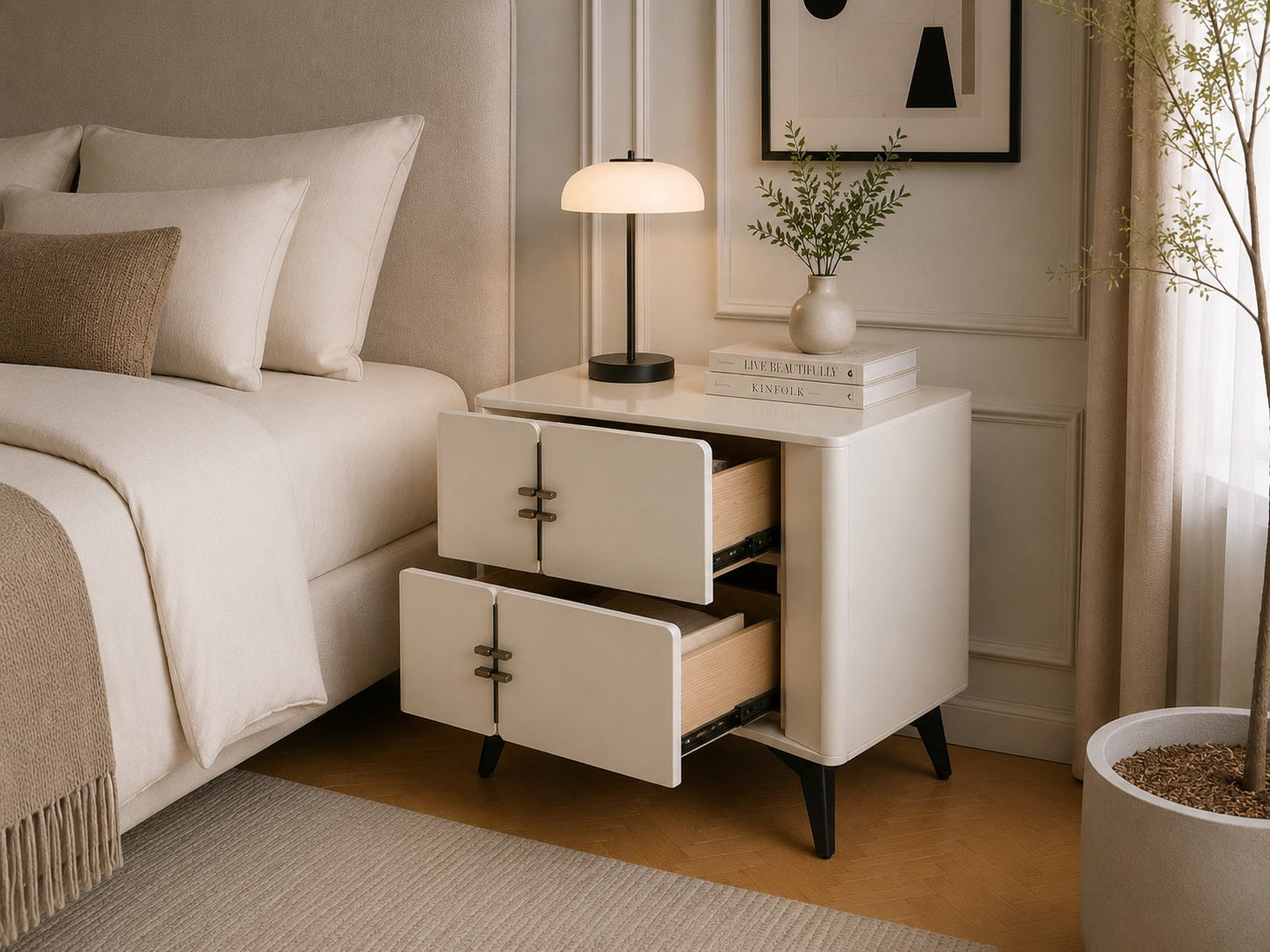 Milan Grey Bedside Table