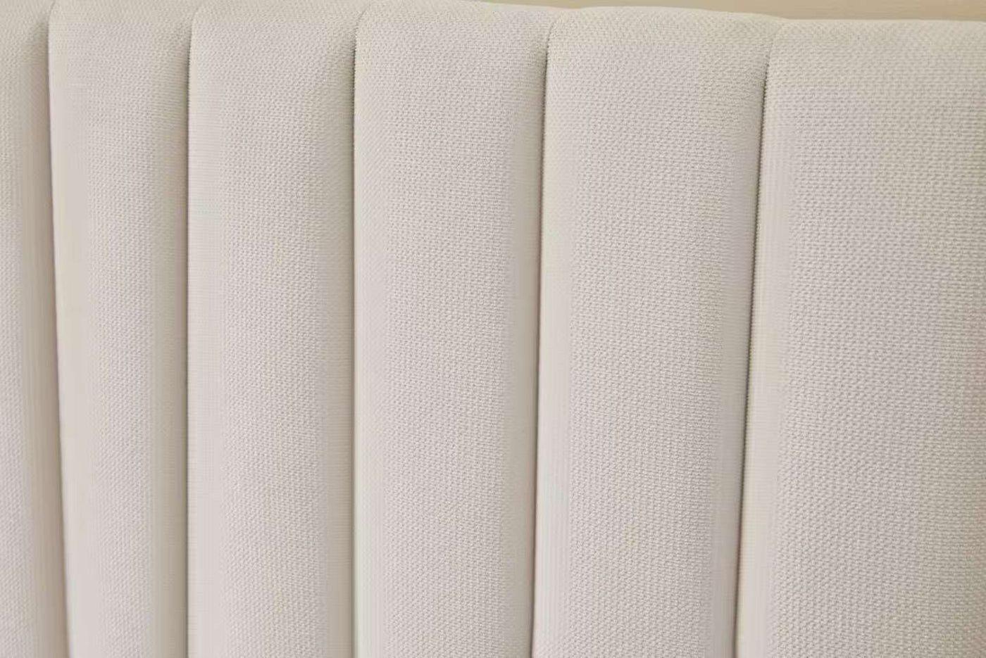 Gas Lift - Channel Tufted Linen Bed Frame
