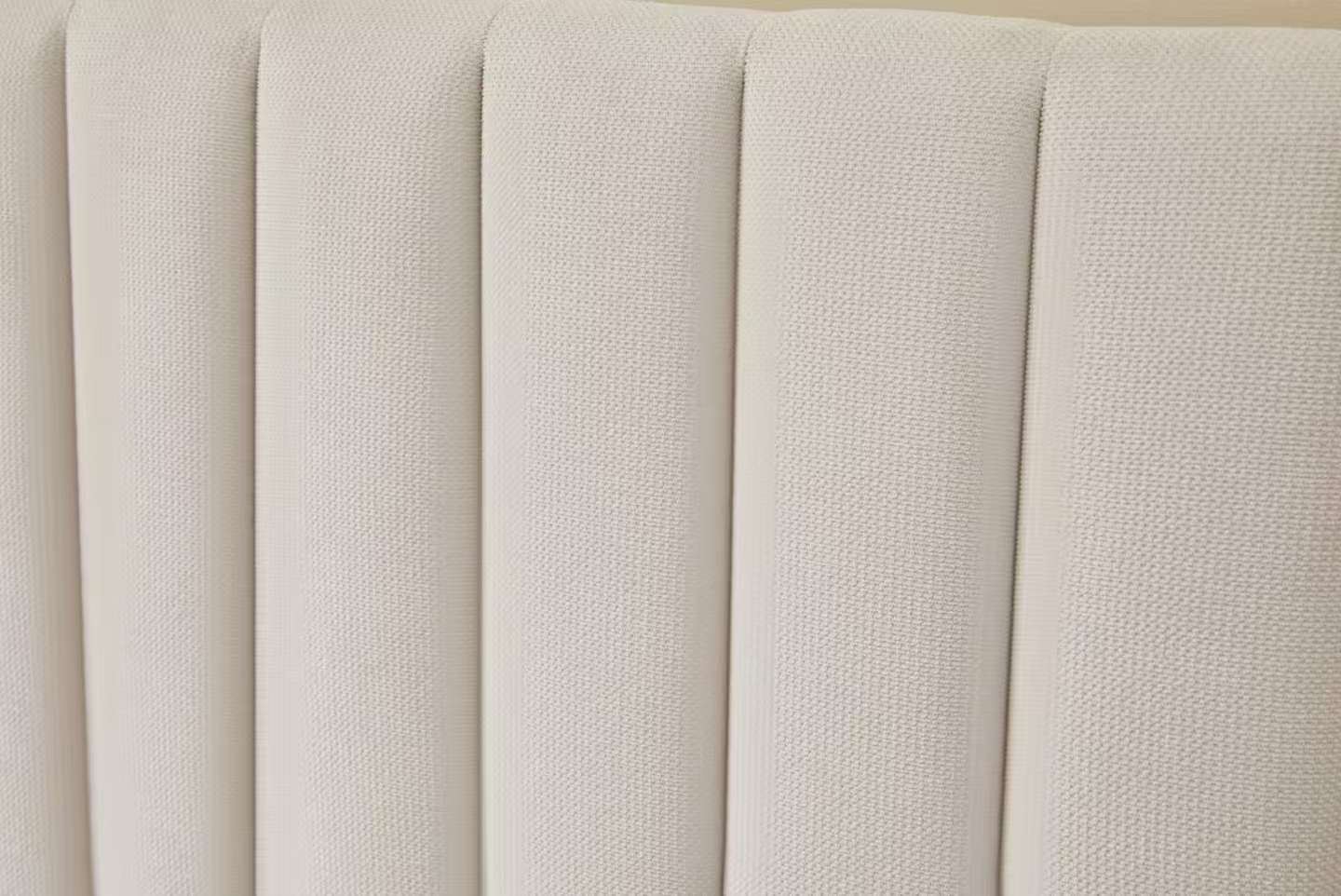 Gas Lift - Channel Tufted Linen Bed Frame