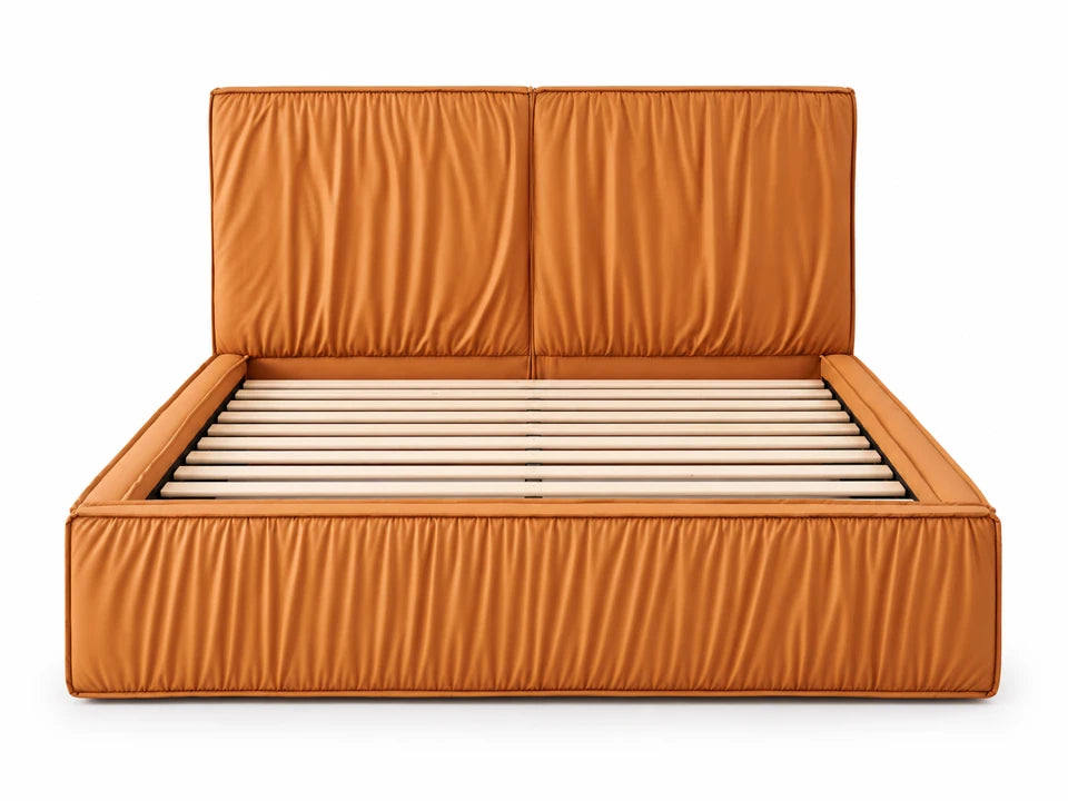 PU Leather Tiffany Pleat Bed Frame
