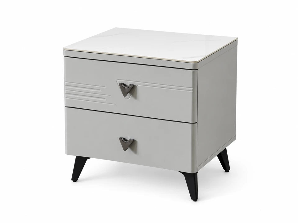 Luna Stone Top Bedside Table